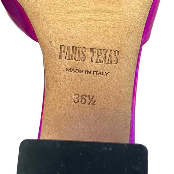Paris Texas 6.5 Pink Iridescent Prisma Mules Sandals Leather Open Toe Anja $495 - Picture 10 of 10